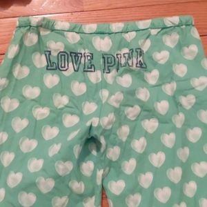 4/$25 Pj pant victoria secret pink green w/ hearts